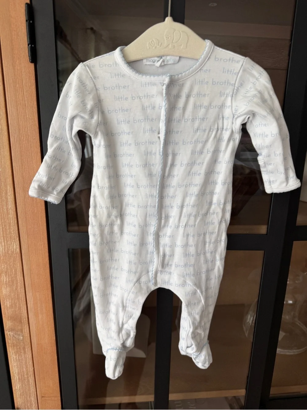 Magnolia Baby little brother footies newborn boy pima cotton snaps mittens